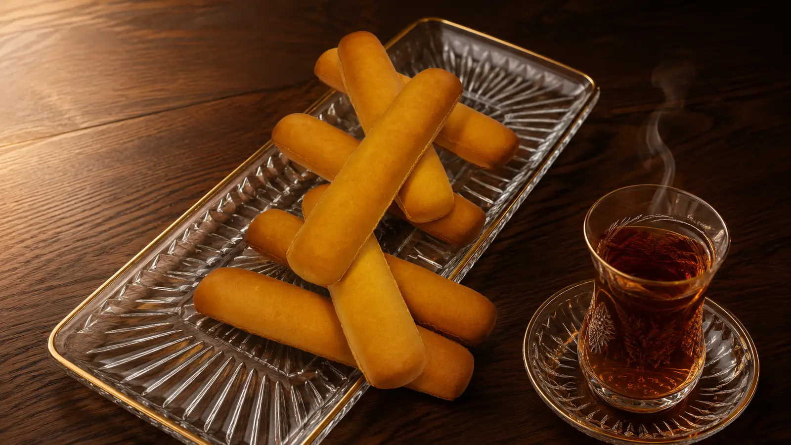أصابع كعك الشاي الطويلة السادة